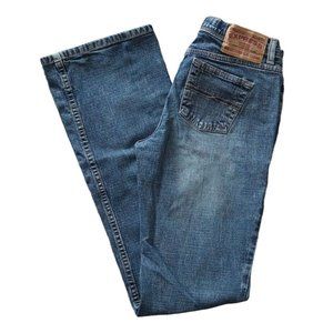 Express Jeans Stretch Low Slung Flare Womens Size 3 / 4 R Blue Denim